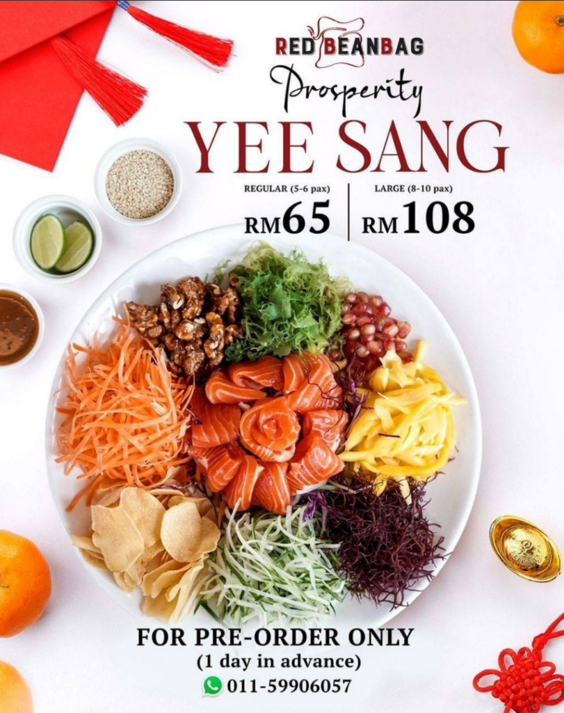(3) Red Beanbag: Prosperity Yee Sang